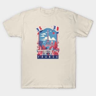 Vintage Travel France Design T-Shirt